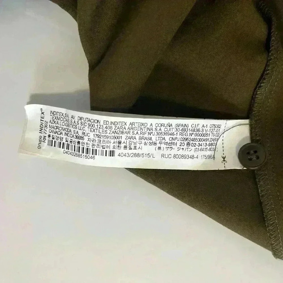 Zara Olive Green Long Sleeve Shirt - Picture 10 of 10